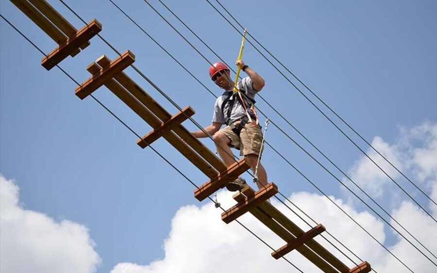 Orlando: Gatorland Zipline Adventure w/ Full-Day Park Access - The swinging bridge adds a different kind of challenge