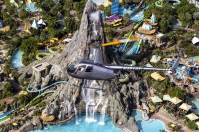 Narrated Day Helicopter Flight Over Theme Parks
