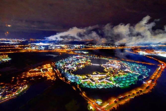 Private Helicopter 77 Miles Fireworks Tour over all Theme Parks - The flight route and the fireworks portion