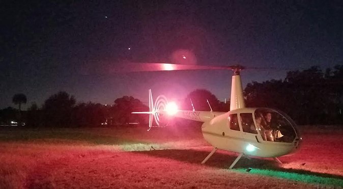 Private Helicopter After-hours 48 Miles Tour Theme Parks&Downtown - Orlando after dark, seen from Kissimmee