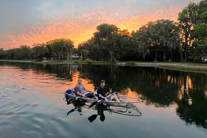 Rainbow Springs: Clear Kayak Sunset & Glow Tour - Letting the current carry you back